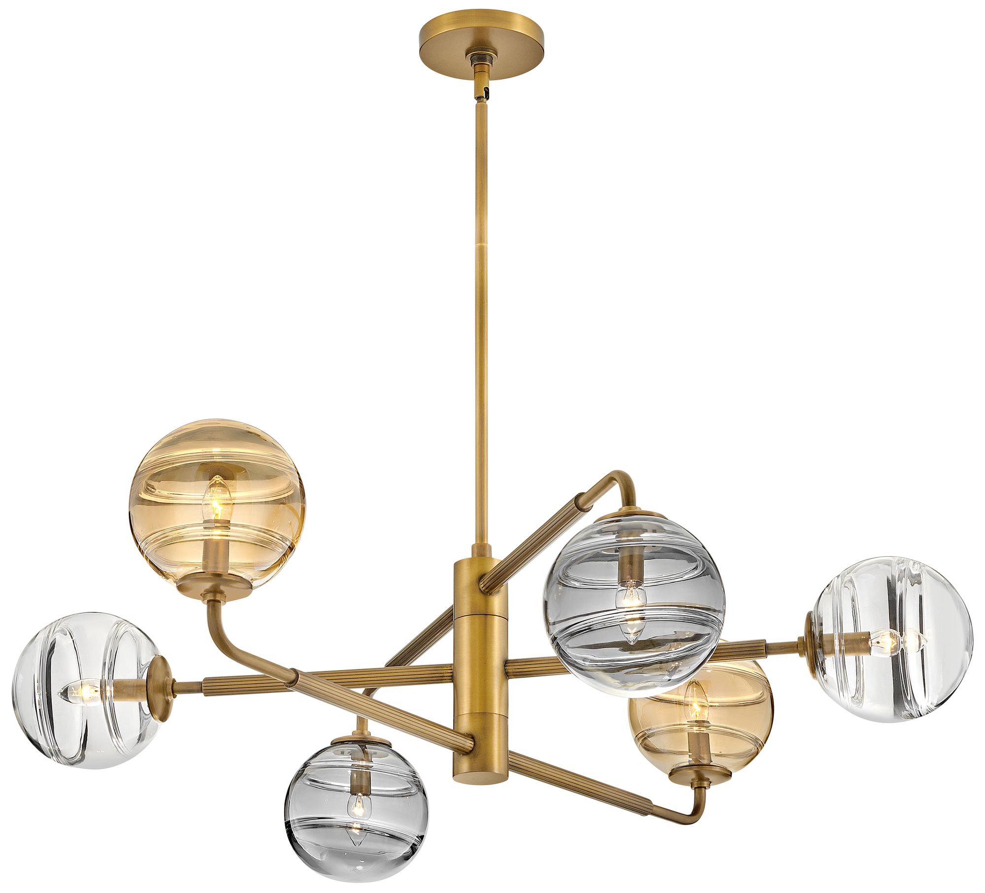 Image 6 Fredrick Ramond Oberon Large Adjustable Single Tier 36.5" Heritage Brass more views