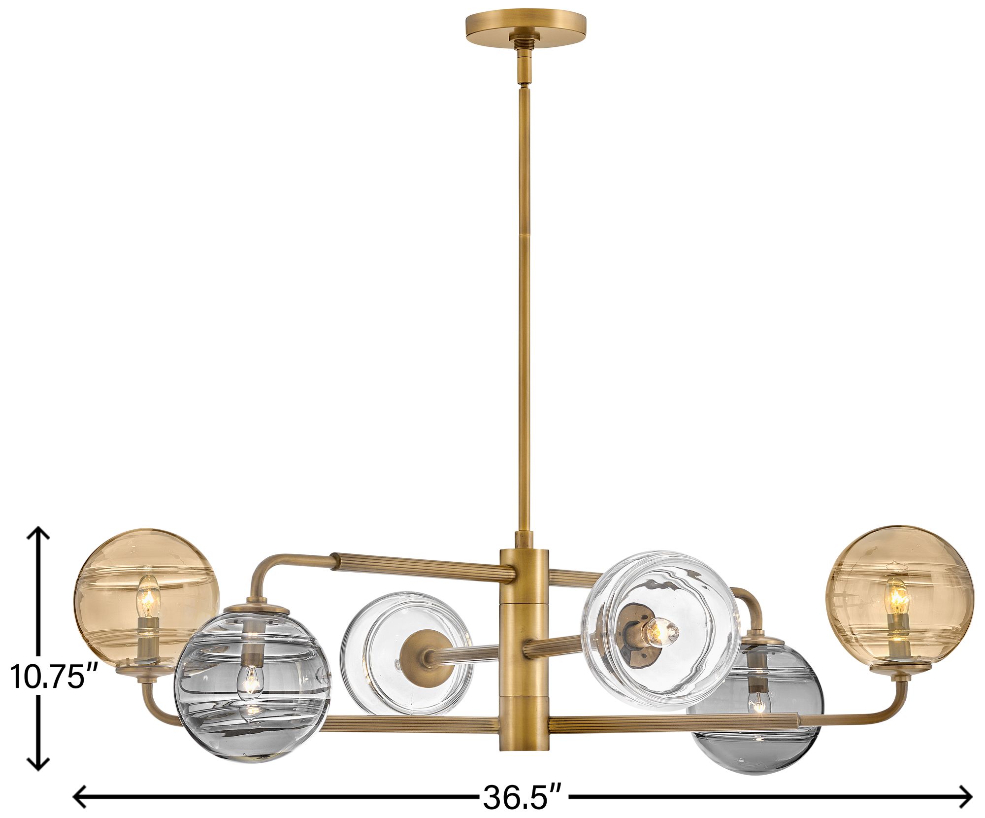 Fredrick Ramond Oberon Large Adjustable Single Tier 36.5" Heritage Brass