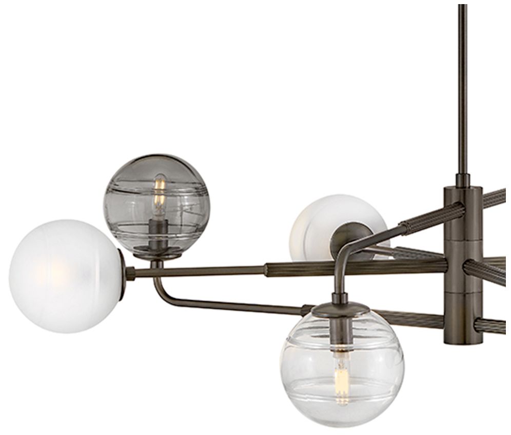 Image 3 Fredrick Ramond Oberon Large Single Tier Chandelier 48" Black Oxide more views