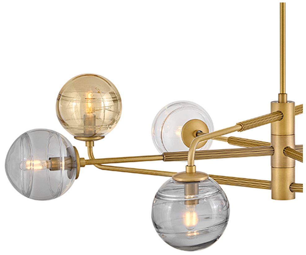 Image 3 Fredrick Ramond Oberon Large Single Tier Chandelier 48" Heritage Brass more views