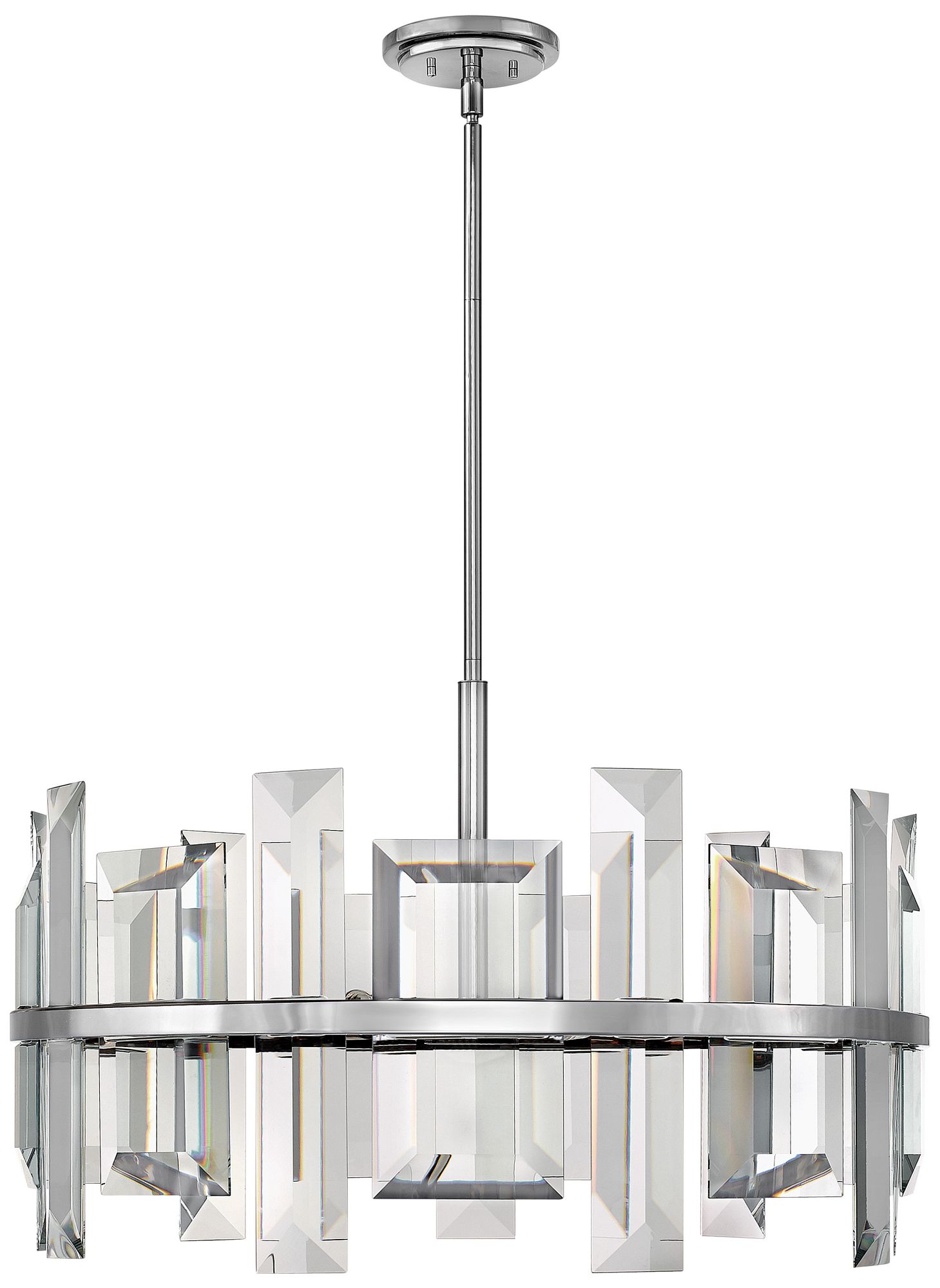 Thumbnail2 of Fredrick Ramond Odette Convertible Drum Chandelier 30" Polished Nickel more views