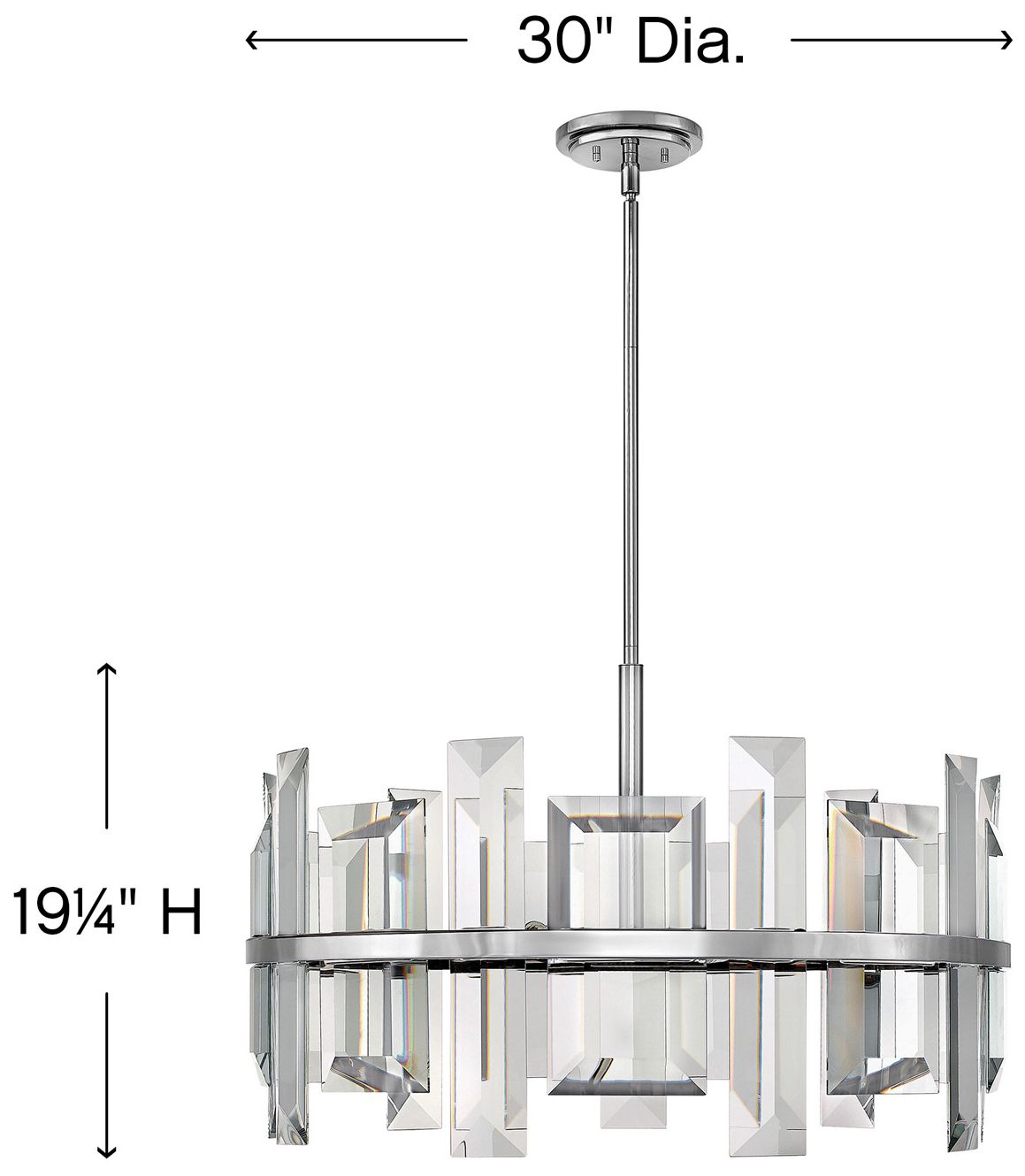 Thumbnail4 of Fredrick Ramond Odette Convertible Drum Chandelier 30" Polished Nickel more views