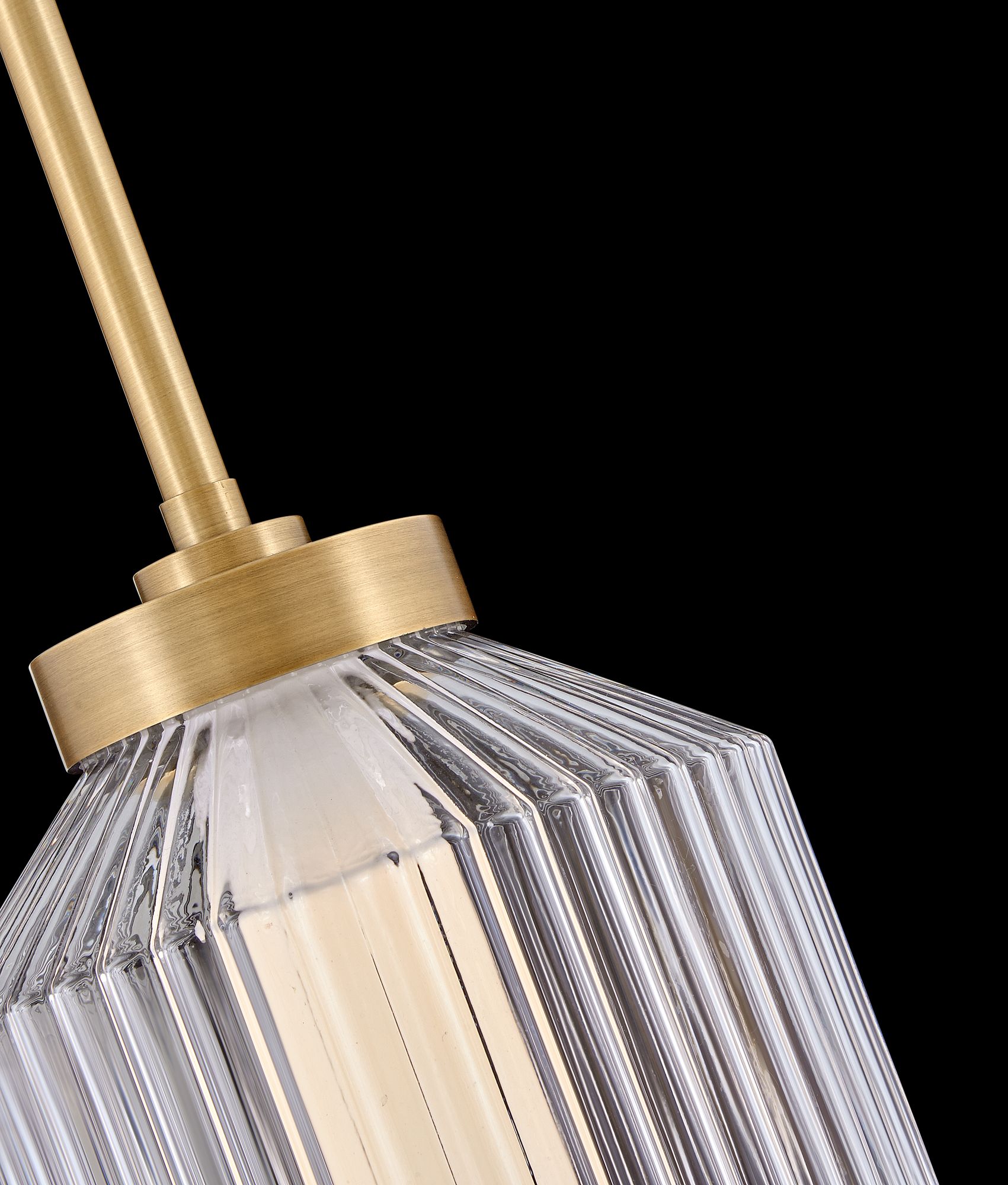 Fredrick Ramond Pendant Reign Small LED Convertible 28.5" Lacquered Brass
