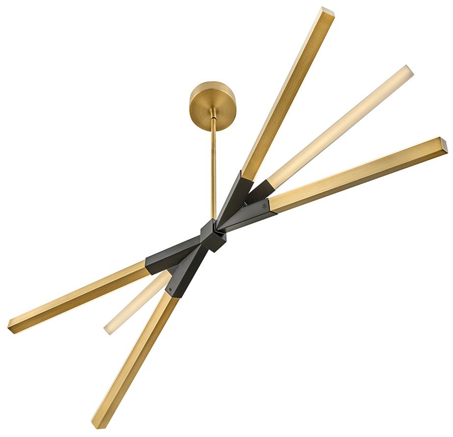 Image 4 Fredrick Ramond Rae 39" Brass and Black Modern LED Linear Chandelier more views