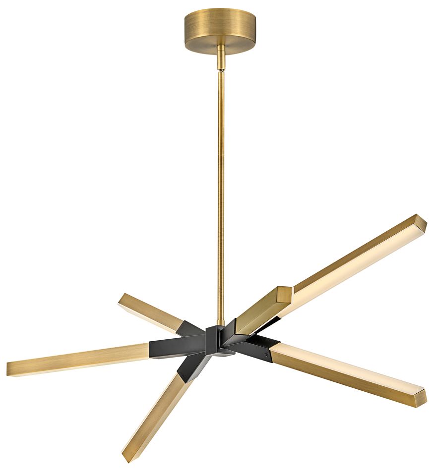 Image 5 Fredrick Ramond Rae 39" Brass and Black Modern LED Linear Chandelier more views