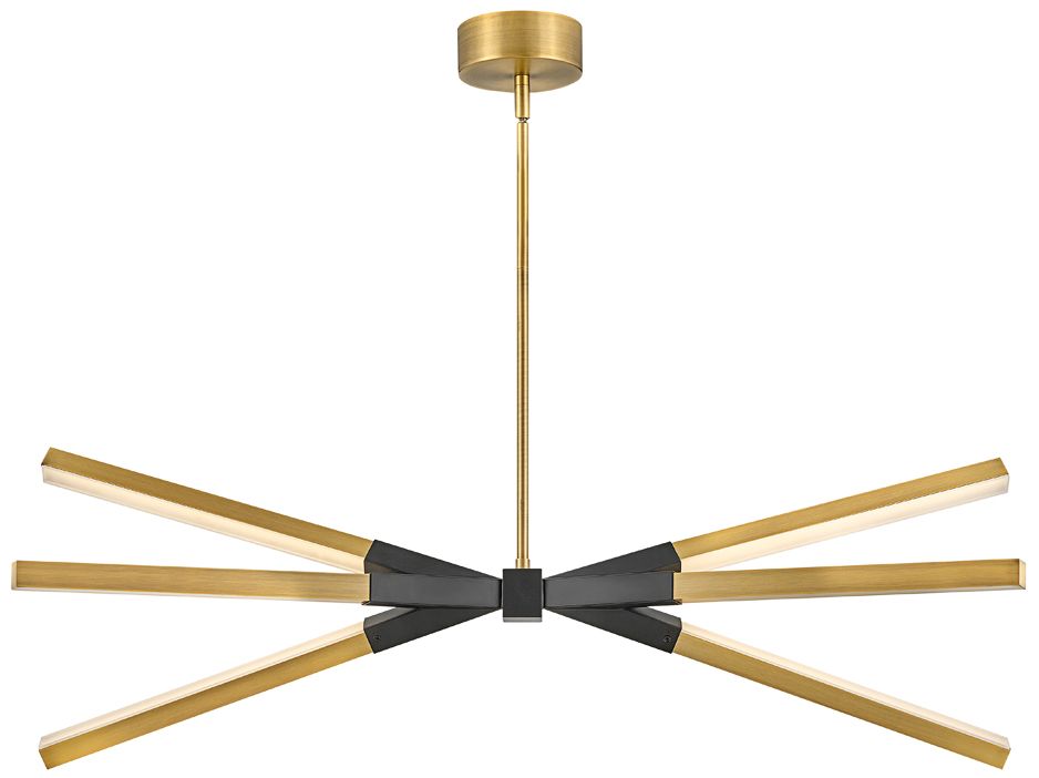 Image 6 Fredrick Ramond Rae 39" Brass and Black Modern LED Linear Chandelier more views