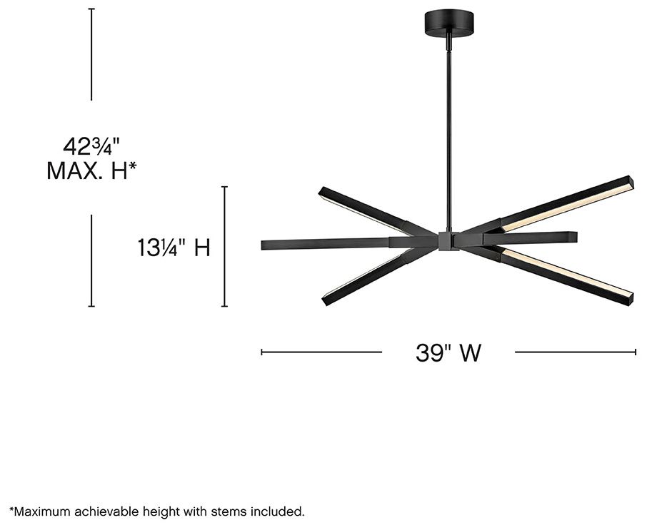 Image 6 Fredrick Ramond Rae Small LED Linear Chandelier 39" Black more views