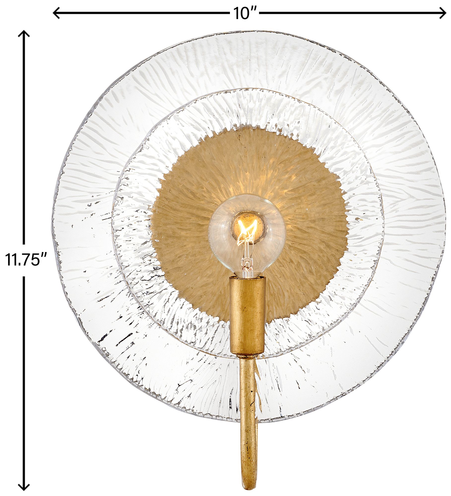 Fredrick Ramond Rene Medium Single Light Sconce 10" Distressed Brass