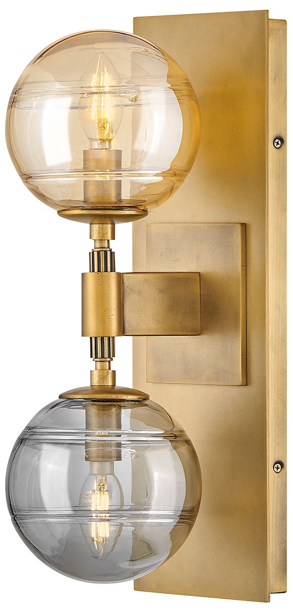 Image 2 Fredrick Ramond Sconce Oberon Medium Two Light Sconce 7" Heritage Brass more views