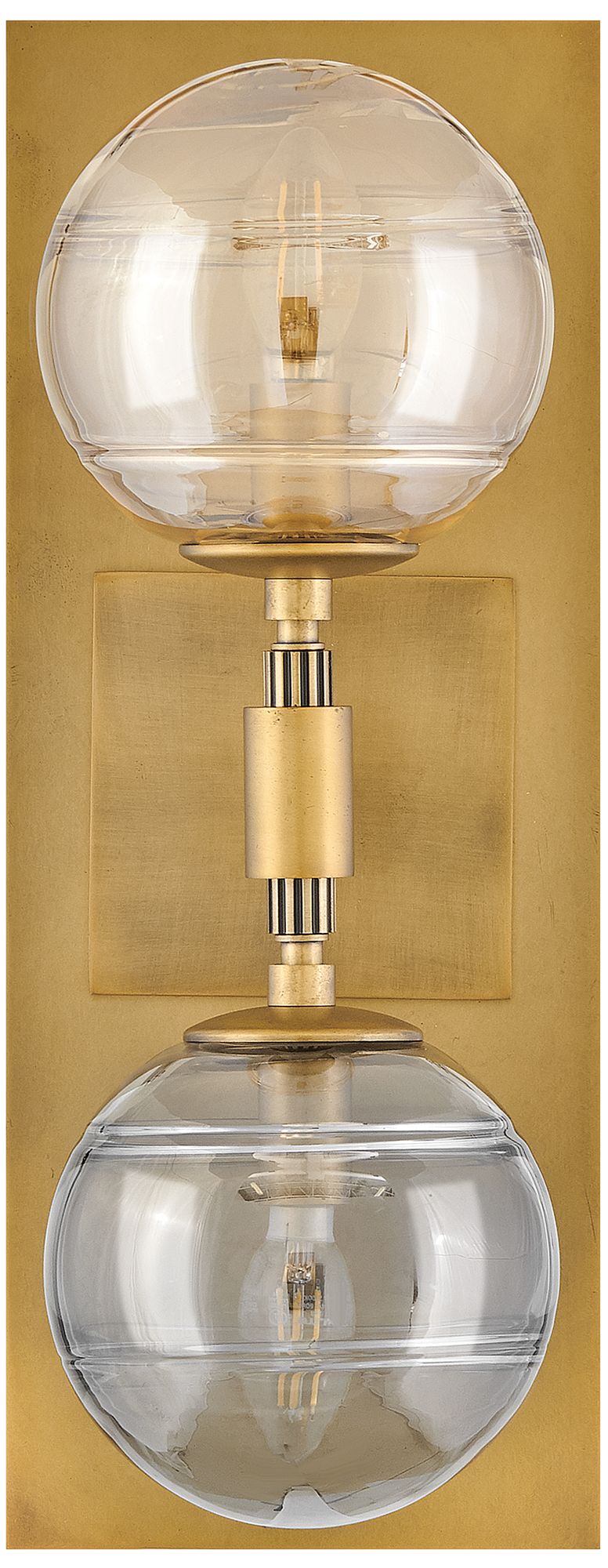 Image 4 Fredrick Ramond Sconce Oberon Medium Two Light Sconce 7" Heritage Brass more views