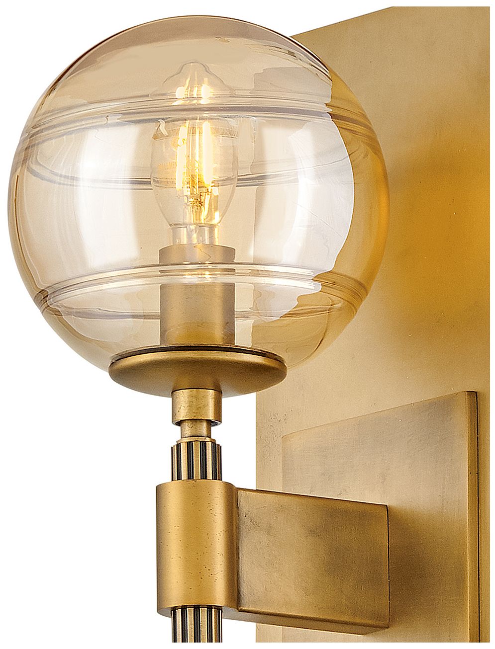 Image 5 Fredrick Ramond Sconce Oberon Medium Two Light Sconce 7" Heritage Brass more views