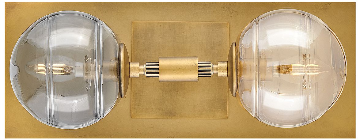 Image 7 Fredrick Ramond Sconce Oberon Medium Two Light Sconce 7" Heritage Brass more views