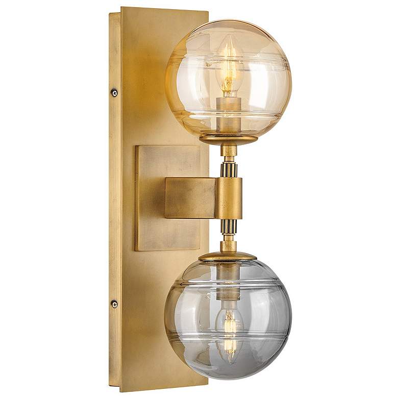 Image 1 FREDRICK RAMOND SCONCE OBERON Medium Two Light Sconce Heritage Brass