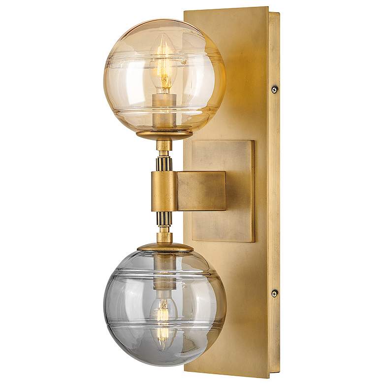 Image 2 FREDRICK RAMOND SCONCE OBERON Medium Two Light Sconce Heritage Brass more views