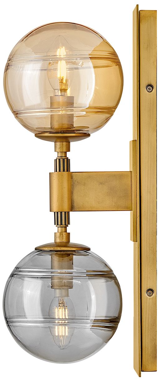 FREDRICK RAMOND SCONCE OBERON Medium Two Light Sconce Heritage Brass