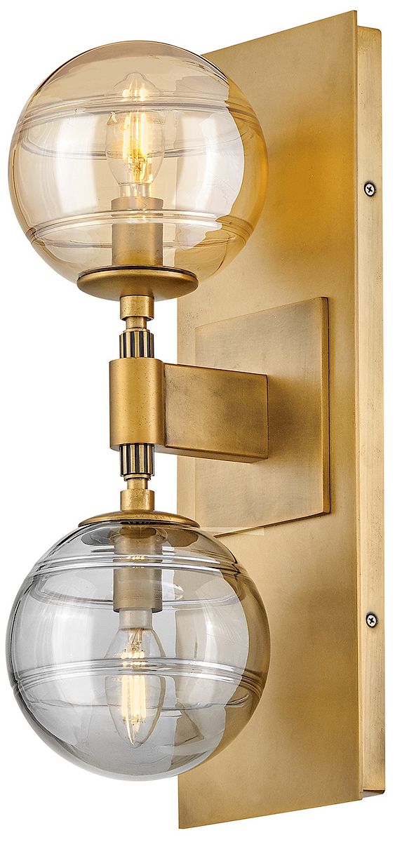 FREDRICK RAMOND SCONCE OBERON Medium Two Light Sconce Heritage Brass