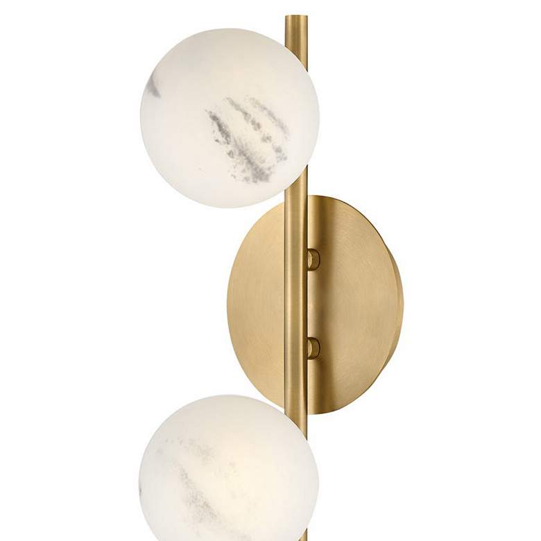 Image 2 Fredrick Ramond Selene 21" White Glass Lacquered Brass Wall Sconce more views