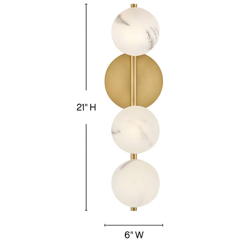 Image 3 Fredrick Ramond Selene 21" White Glass Lacquered Brass Wall Sconce more views