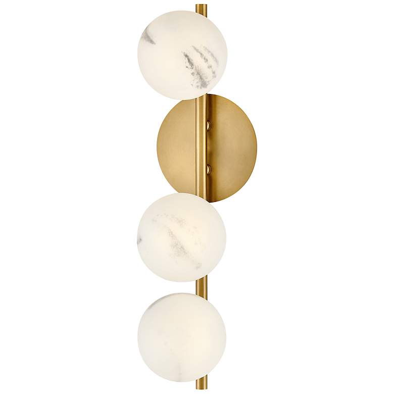 Image 4 Fredrick Ramond Selene 21" White Glass Lacquered Brass Wall Sconce more views