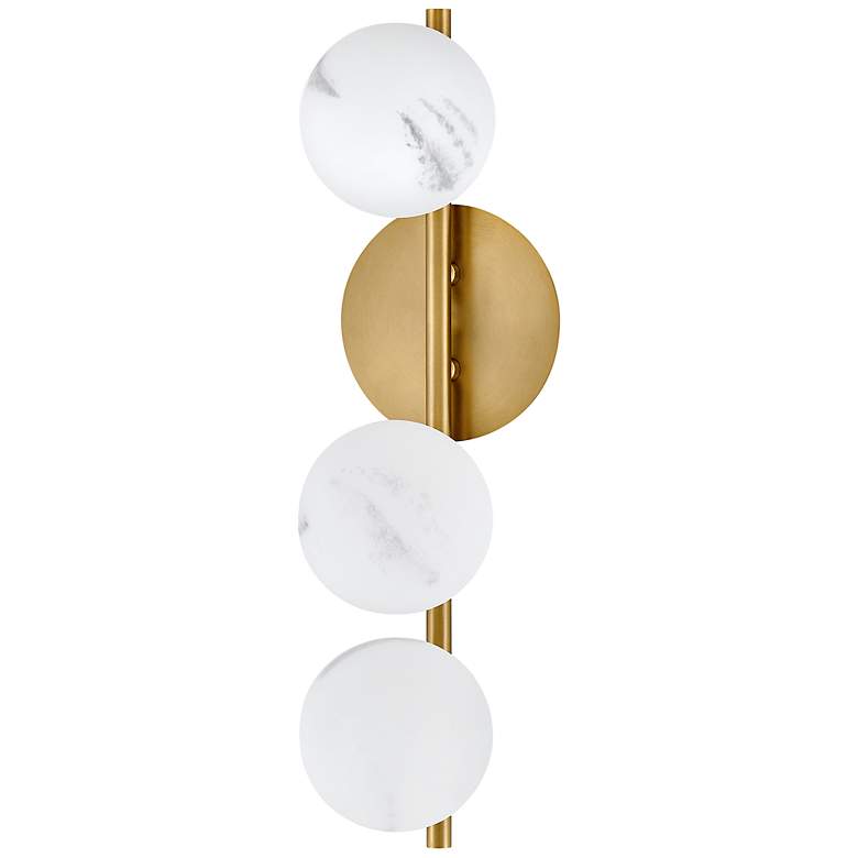 Image 5 Fredrick Ramond Selene 21" White Glass Lacquered Brass Wall Sconce more views