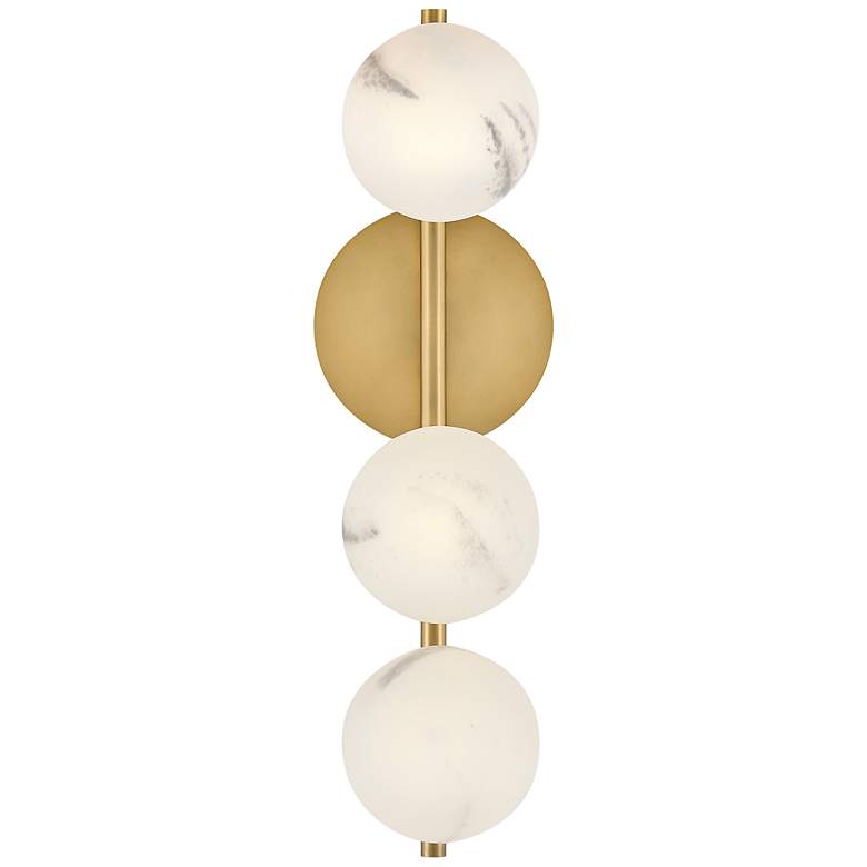 Image 6 Fredrick Ramond Selene 21" White Glass Lacquered Brass Wall Sconce more views