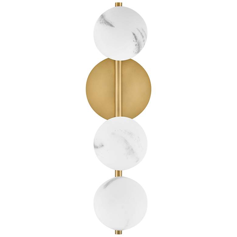 Image 7 Fredrick Ramond Selene 21" White Glass Lacquered Brass Wall Sconce more views