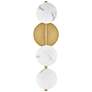 7_Fredrick Ramond Selene 21" White Glass Lacquered Brass Wall Sconce more views