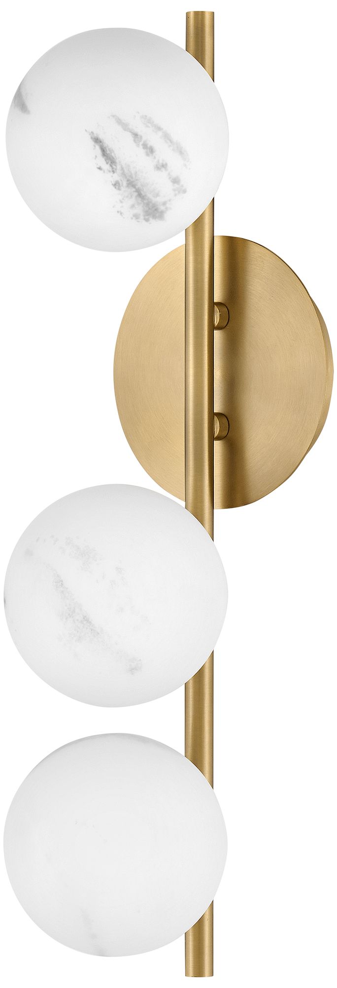 Fredrick Ramond Selene 21" White Glass Lacquered Brass Wall Sconce