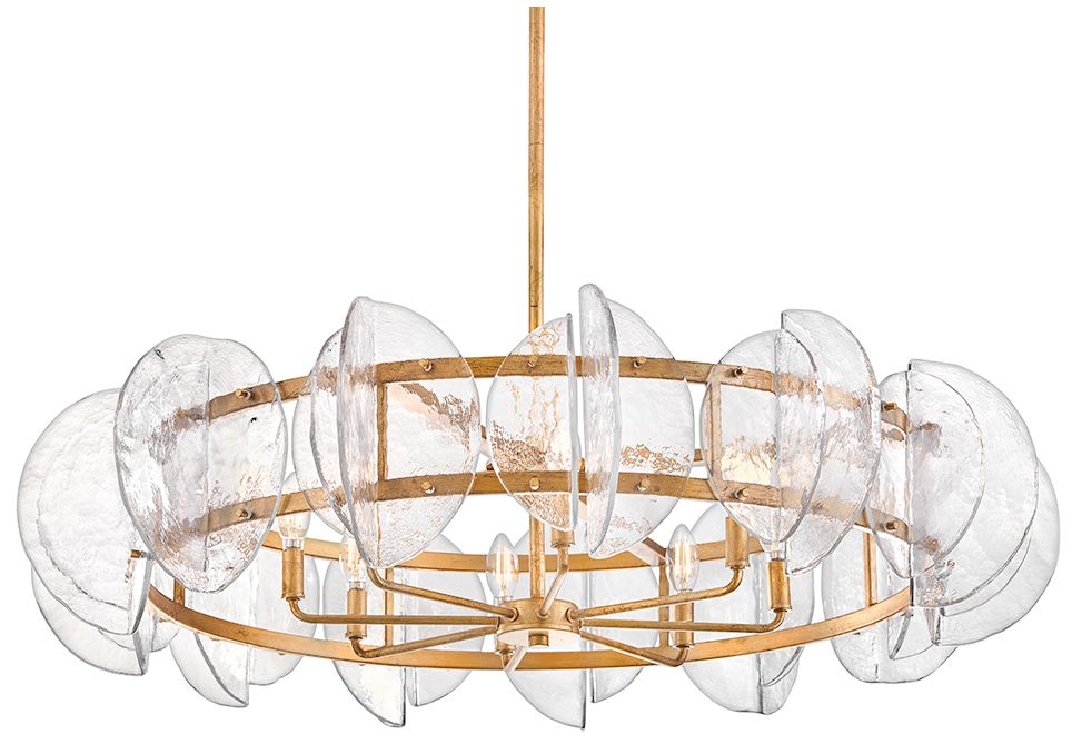 Image 2 Fredrick Ramond Seraphina Large Drum Chandelier 40.25" Distressed Brass more views