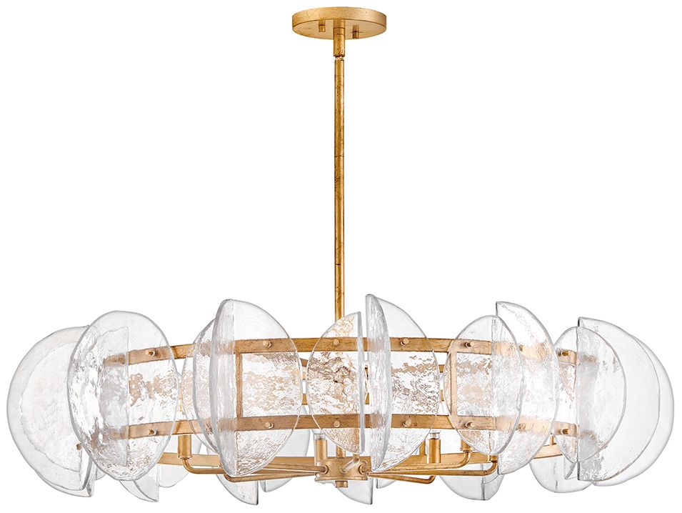 Image 7 Fredrick Ramond Seraphina Large Drum Chandelier 40.25" Distressed Brass more views