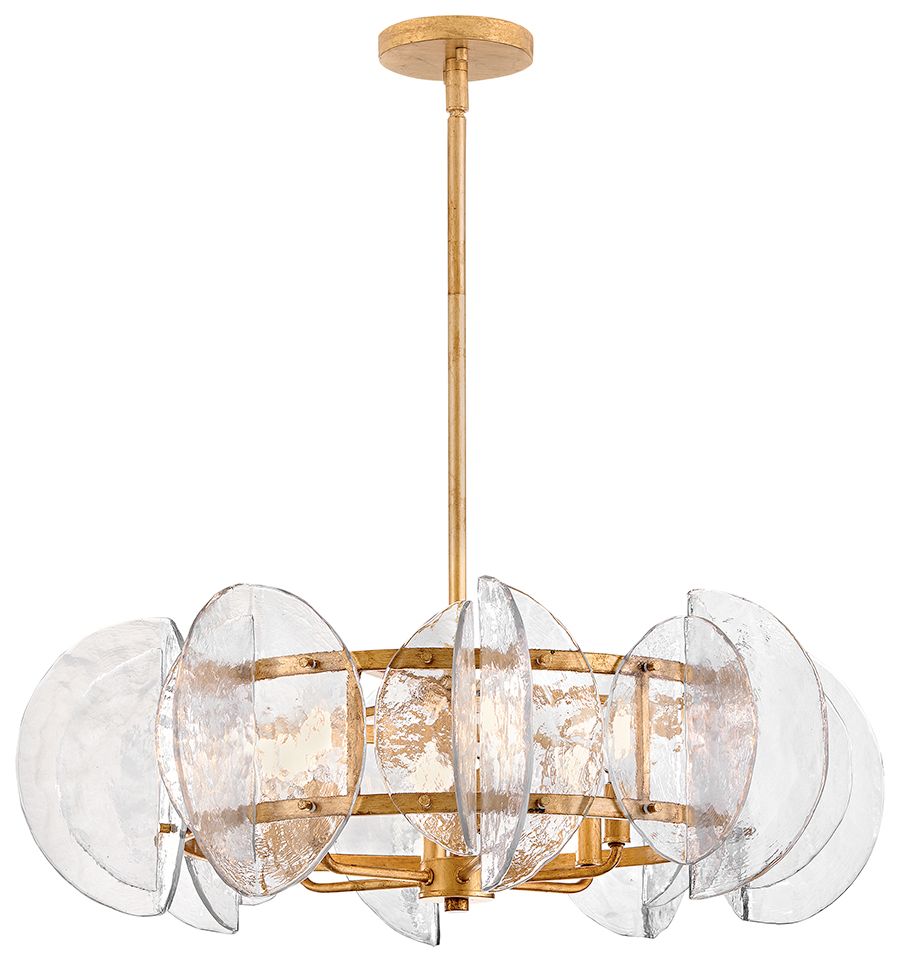 Fredrick Ramond Seraphina Medium Drum Chandelier 28.25" Distressed Brass
