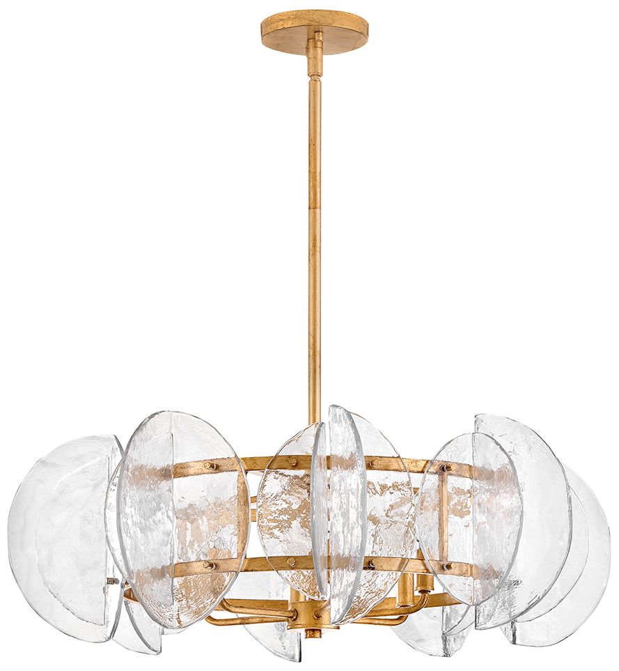 Image 2 Fredrick Ramond Seraphina Medium Drum Chandelier 28.25" Distressed Brass more views