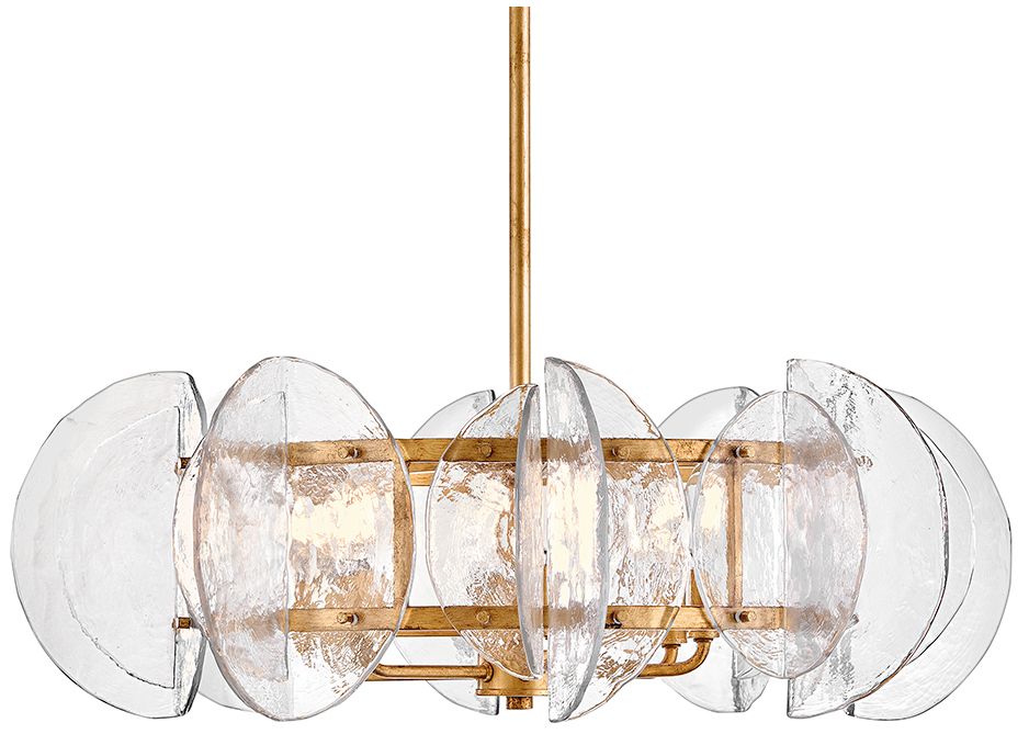 Image 3 Fredrick Ramond Seraphina Medium Drum Chandelier 28.25" Distressed Brass more views