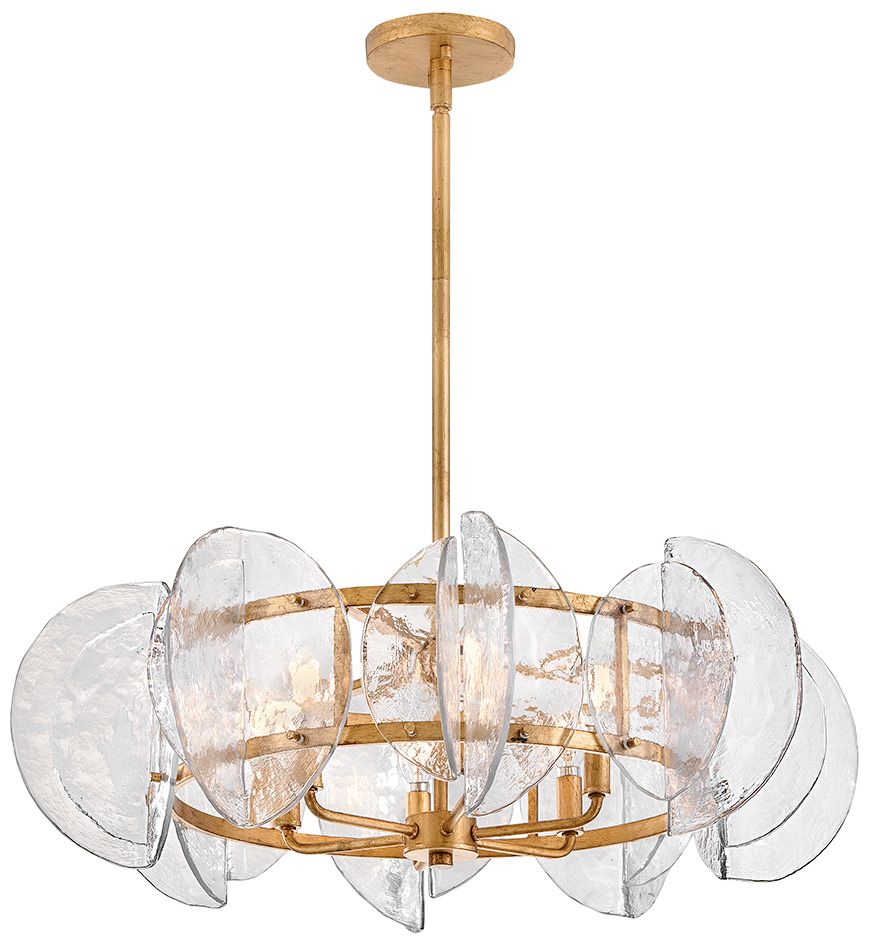 Image 7 Fredrick Ramond Seraphina Medium Drum Chandelier 28.25" Distressed Brass more views
