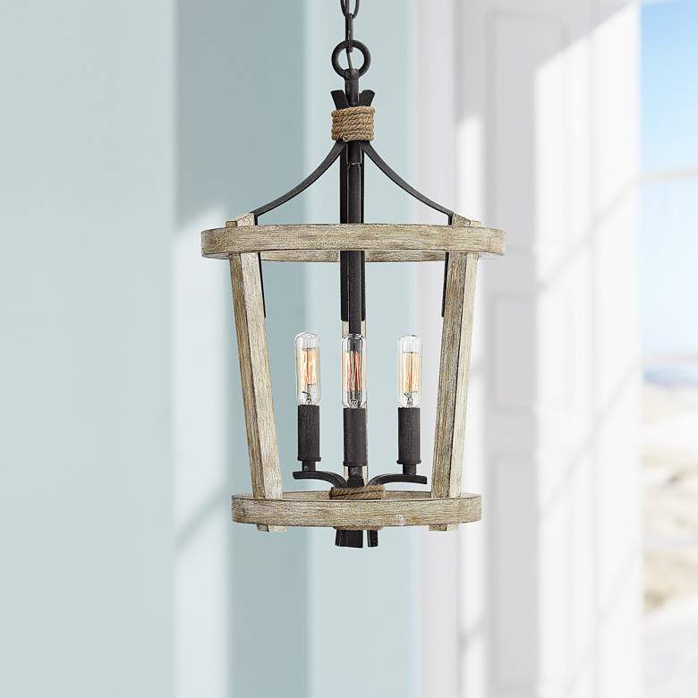 Image 1 Fredrick Ramond Sherwood 12"W Cottage Wood Mini Pendant