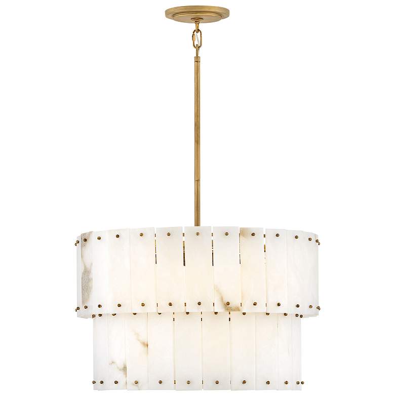 Image 1 Fredrick Ramond Simone 24" Wide Burnished Gold Drum Chandelier