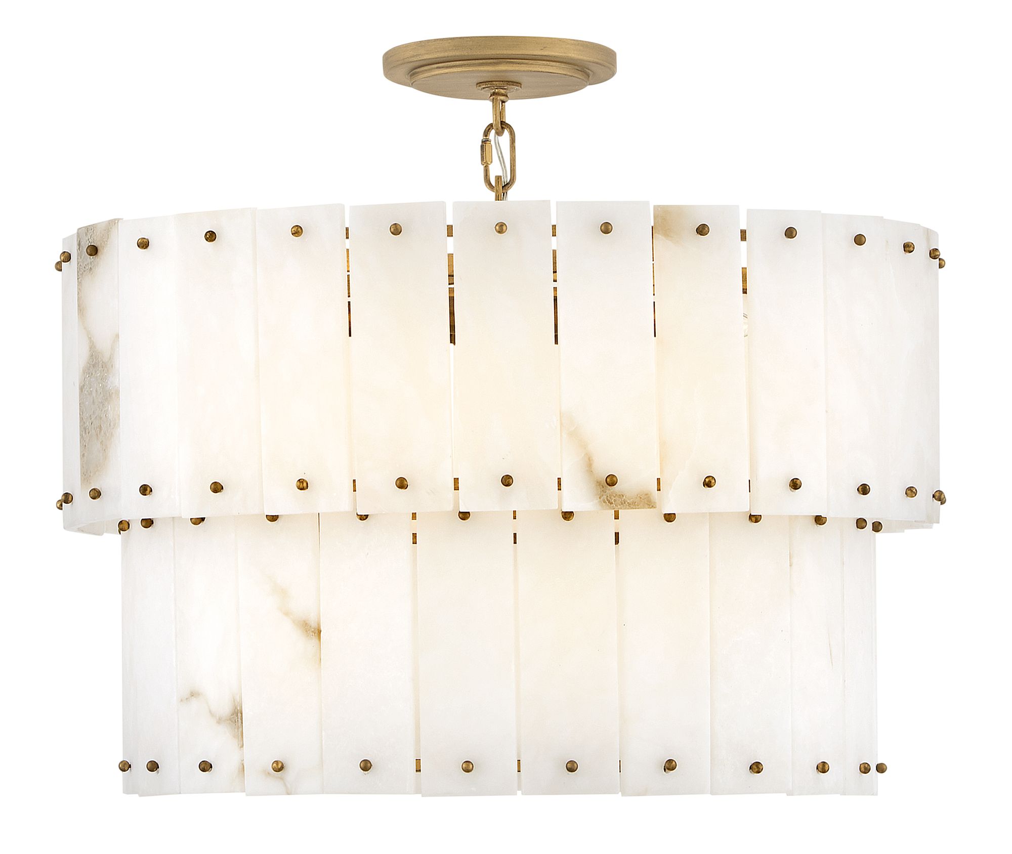 Image 2 Fredrick Ramond Simone 24" Wide Burnished Gold Drum Chandelier more views