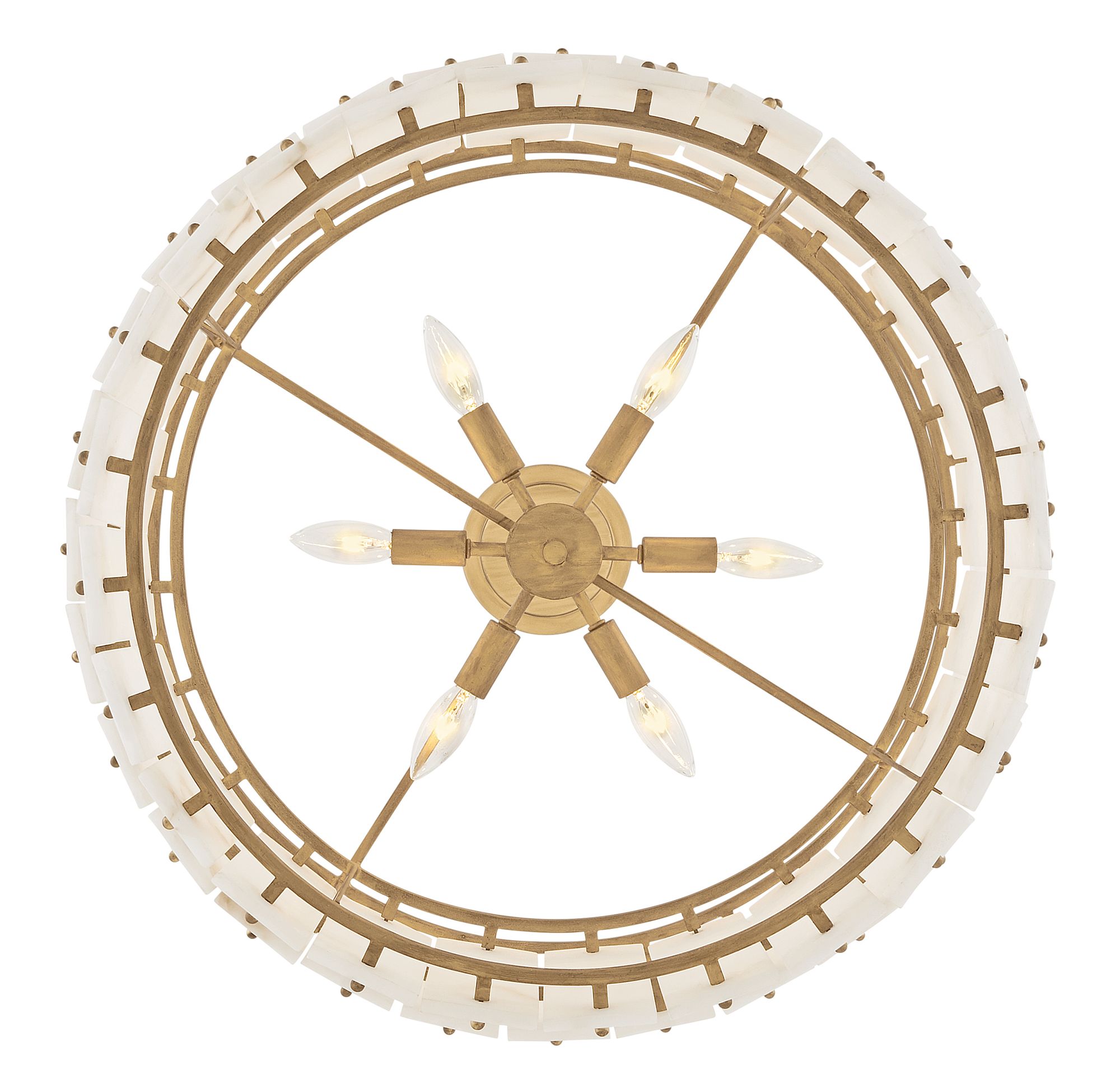 Fredrick Ramond Simone 24" Wide Burnished Gold Drum Chandelier