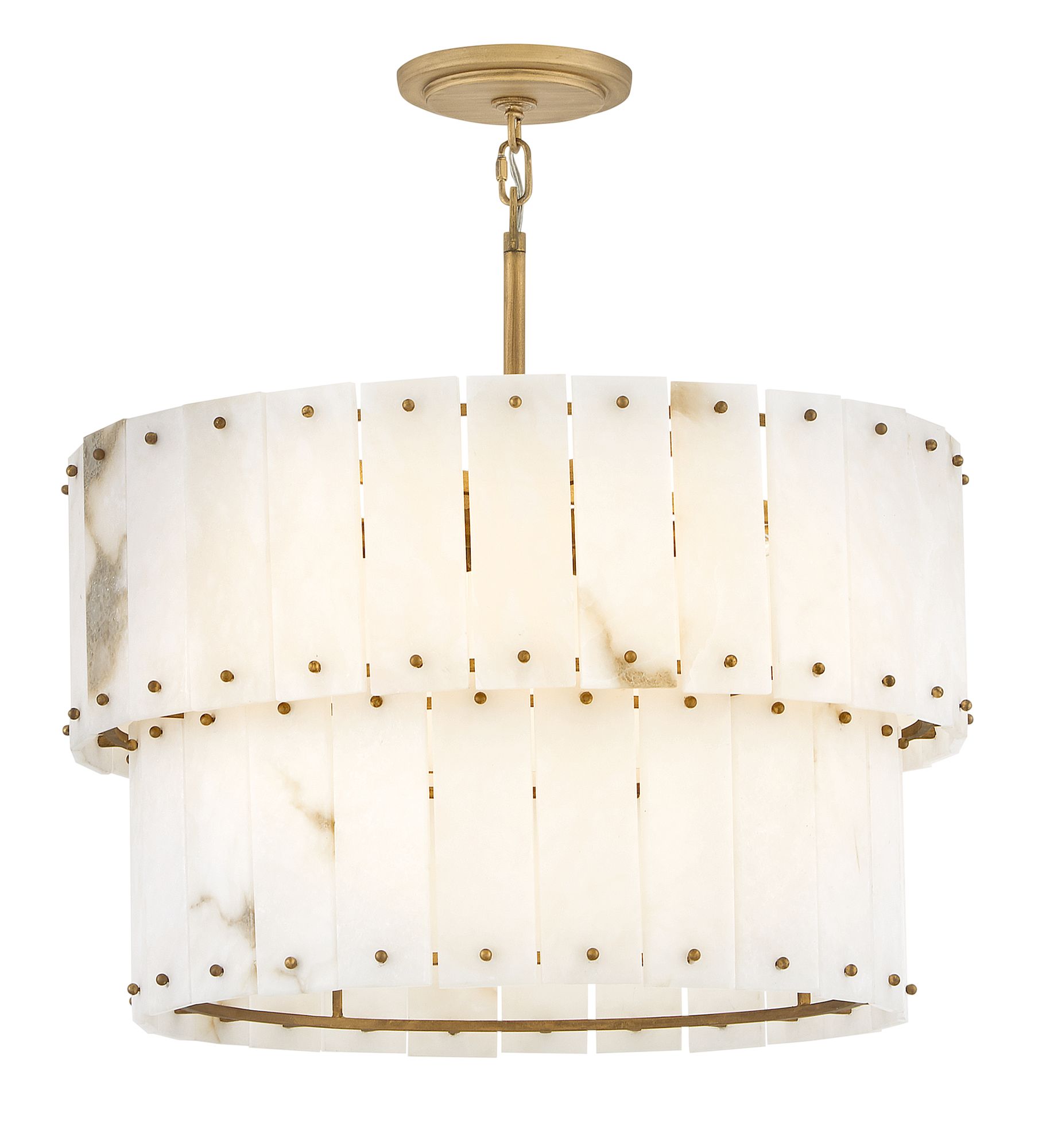 Fredrick Ramond Simone 24" Wide Burnished Gold Drum Chandelier