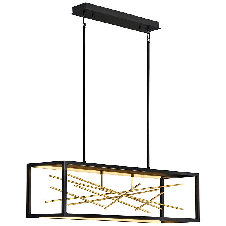 Image 2 Fredrick Ramond Styx 45" Wide Black LED Linear Chandelier