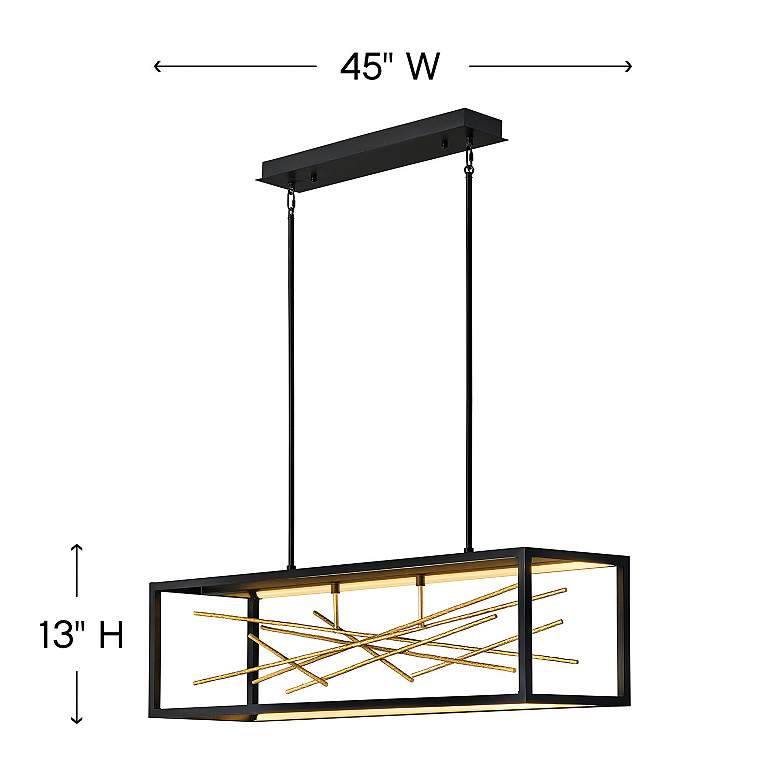 Image 4 Fredrick Ramond Styx 45" Wide Black LED Linear Chandelier more views