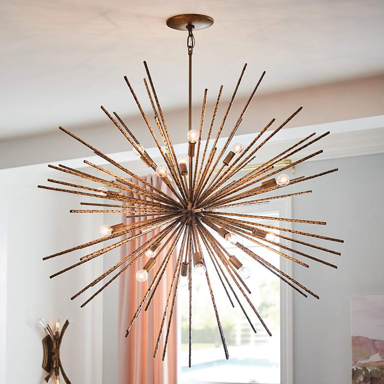 Image 1 Fredrick Ramond Tryst 42" Wide Modern Gold Sunburst Chandelier