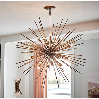 Fredrick Ramond Tryst 42" Wide Modern Gold Sunburst Chandelier