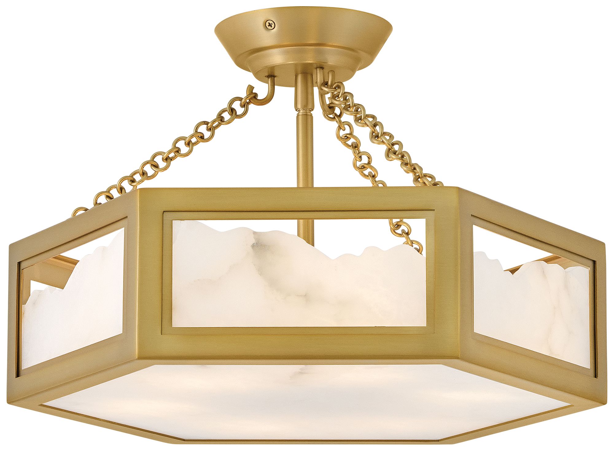 Thumbnail1 of Fredrick Ramond Veleta Medium Semi Flush Mount 17" Lacquered Brass