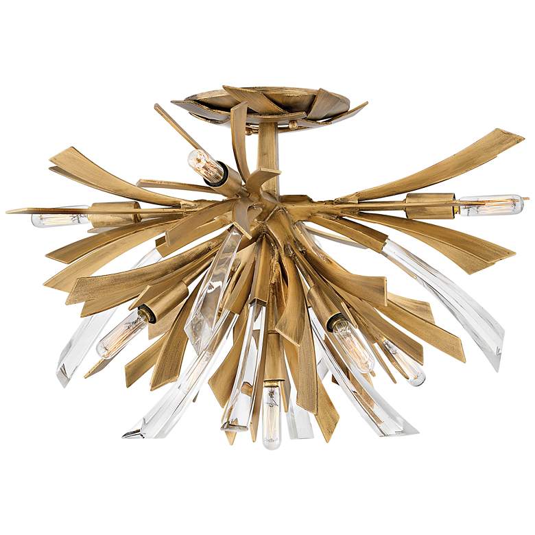 Image 3 Fredrick Ramond Vida 24" Wide Burnished Gold 9-Light LED Ceiling Light more views