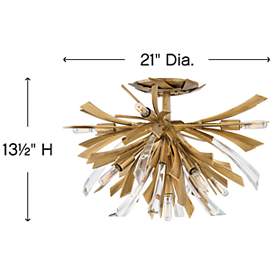 Image5 of Fredrick Ramond Vida 24" Wide Burnished Gold 9-Light LED Ceiling Light more views