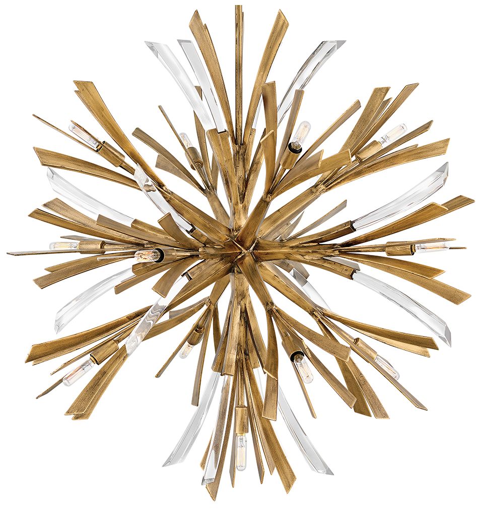 Fredrick Ramond Vida 36" Wide Large Orb Burnished Gold Chandelier