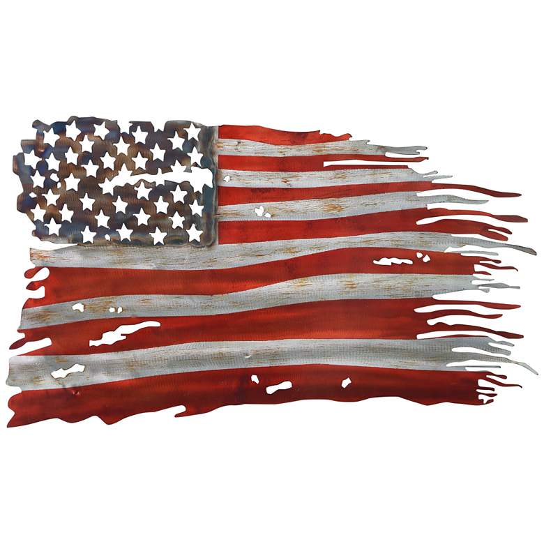 Image 2 Free & Brave 31" Wide Red Blue Metal Wall Sculpture