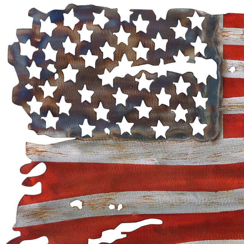 Image 3 Free & Brave 31" Wide Red Blue Metal Wall Sculpture more views