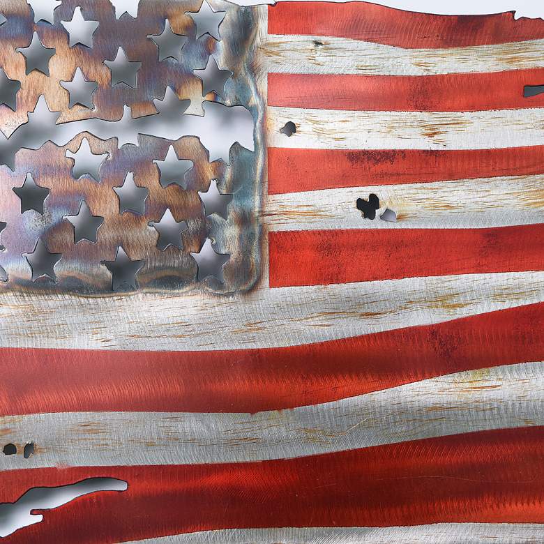 Image 4 Free & Brave 31" Wide Red Blue Metal Wall Sculpture more views